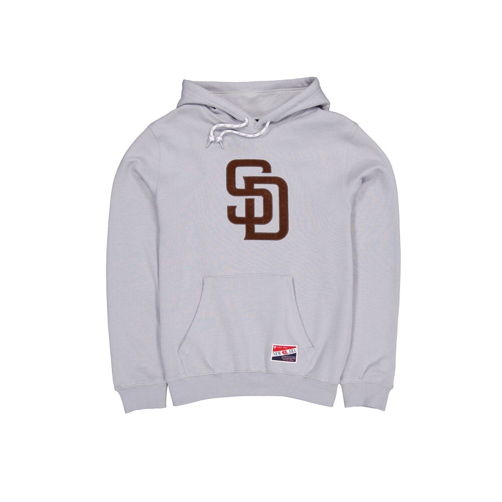 New Era San Diego Padres Throwback Gray Hoodie - Size S